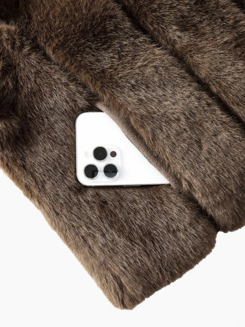 Coffee Brown Casual Women's Premium Stand Collar Faux Fur teddy Coat jacket - Picture 11 of 12